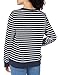 Amazon Essentials Women's Fleece Crewneck Pullover Sweatshirt (Available in Plus Size), Navy White Stripe, X-Small
