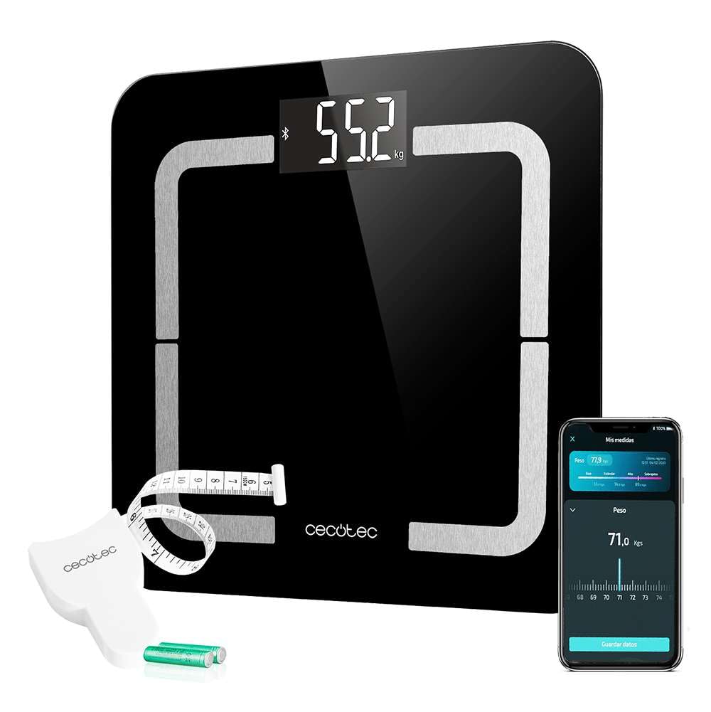 Cecotec Surface Precision Smart Healthy Digital Bathroom Scale displaying weight