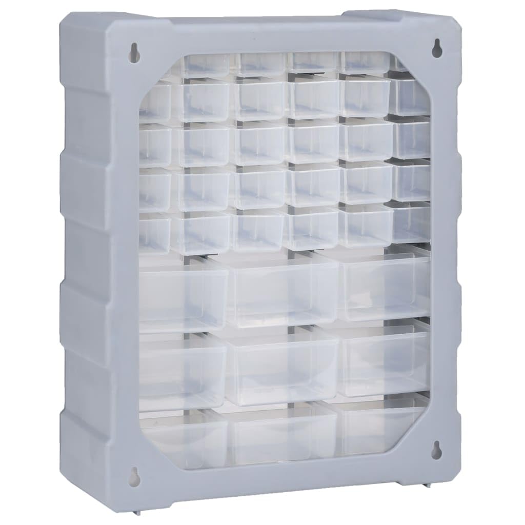 Organizador de cajones con 39 cajones (38 x 16 x 47 cm, organizador de almacenamiento, caja de tornillos para herramientas pequeñas, garaje, taller