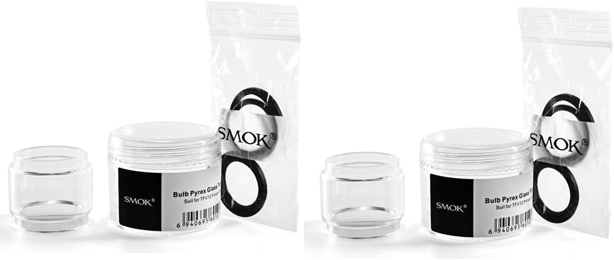 SMOK Replacement Bulb Pyrex Tube Pieces #2 for SMOK TFV12 Prince Tank Pack of 2 No Nicotine