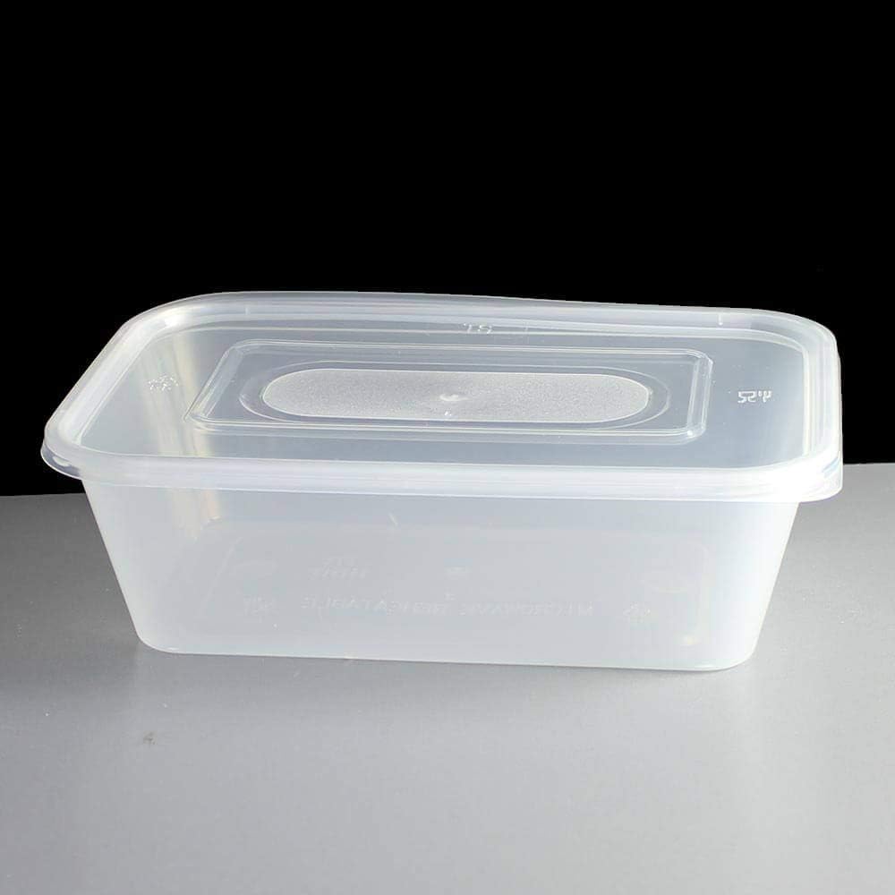 Plastic 500ml Microwave Food Takeaway Containers (50)