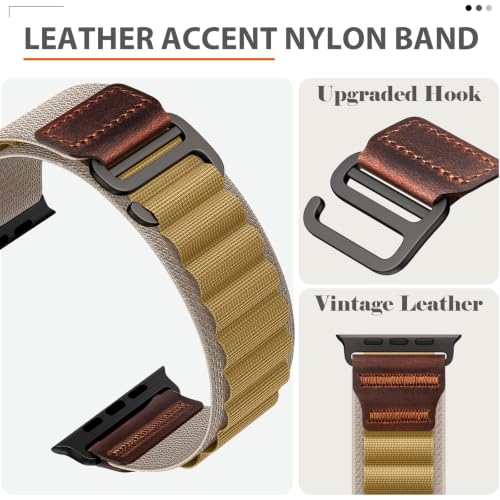 Image of Nylon Leather Band Compatible with Apple Watch Ultra 3 2 1 49mm