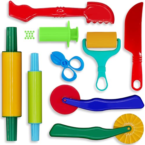 DIMROM Clay and Play Dough Tools Nine Piece Set - Ages 3 & Up (9pcs)