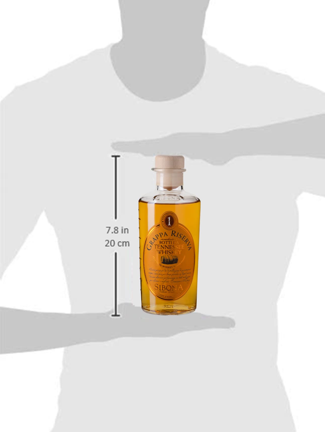 Nº1 SIBONA Grappa Riserva Botti da Tennessee Whiskey 40% vol. (1 x 0,5l) – Italienischer Grappa ausgebaut in original Whiskey-Fässern aus Tennessee