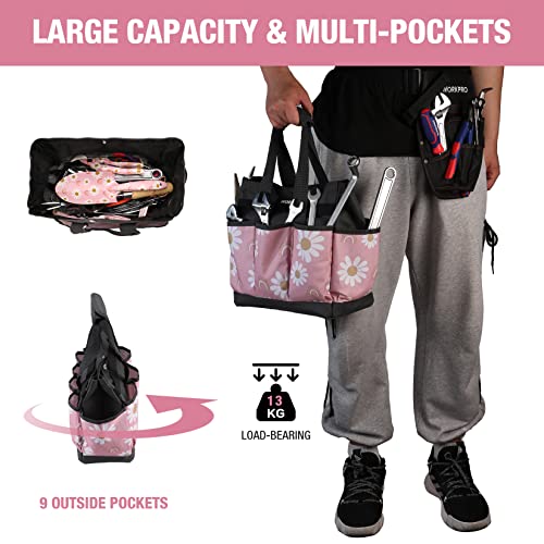 Tijeras de podar WORKPRO con bolsa de jardinería rosa miniatura 4