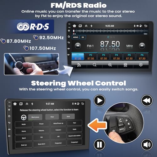Image of 4+64G /8-Core Android 15 Car Stereo for Hyundai Tucson IX35 2010-2015 with Wireless CarPlay&Android Auto, 10.1 inch IPS Touchscreen Car Radio,Bluetooth 32EQ DSP,FM /RDS,GPS /WiFi,SWC,AHD Backup Camera