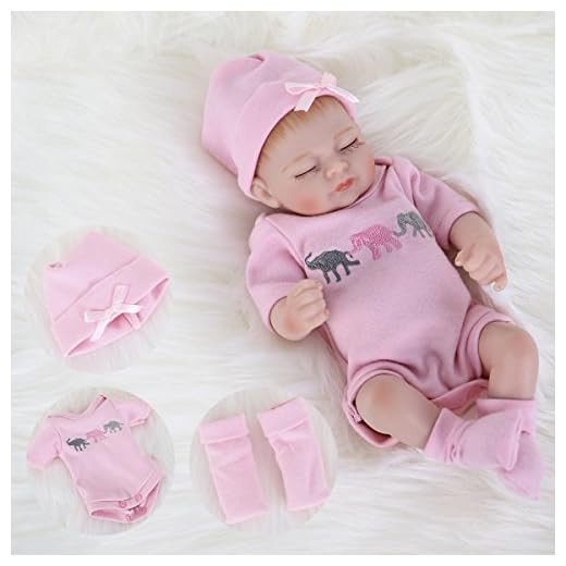 ENADOLL Reborn Baby Doll Realistic Silicone Vinyl Baby Girl 10 inch Lifelike Doll Gift Set for Ages 3+(10 inch, Close Eyes Girl)