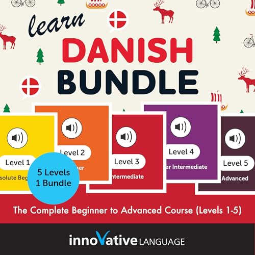 Page de couverture de Learn Danish Bundle: The Complete Beginner to Advanced Course (Levels 1-5)