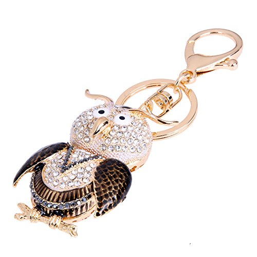 Chaveiro de coruja com strass Childplaymate para bolsa de mão, chaveiro, chaveiro