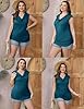 Zeagoo Womens Ruched Cowl Neck Tank Top Shirt Stre... #3