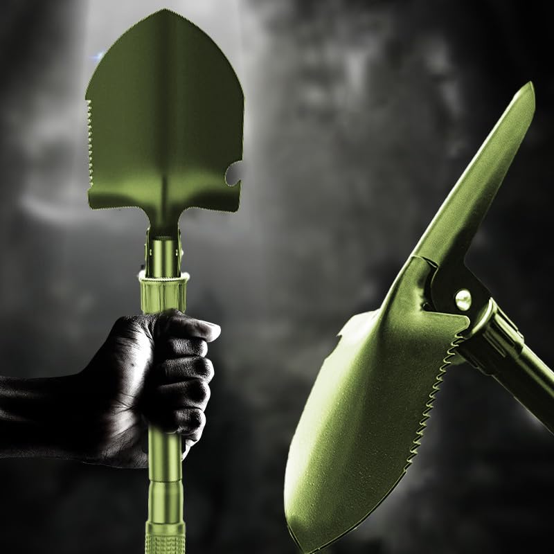 Pala plegable para jardinería resistente verde miniatura 1