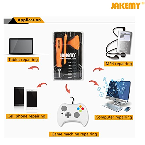 PC Tool Kit, Jakemy Ratchet Repair Screwdriver Set, Torx screwdriver 20 in 1 for iPhone X, iPhone 8/8 Plus/7/7 Plus/6/6 Plus/6S/5/5C/5S/4/4S/iPad 4/3/2/Mini, Laptop