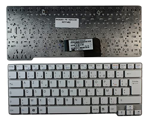 Keyboards4Laptops Française Blanc Clavier pour Ordinateur Portable (PC) de Remplacement Compatible avec Sony Vaio VPCCW13FLR