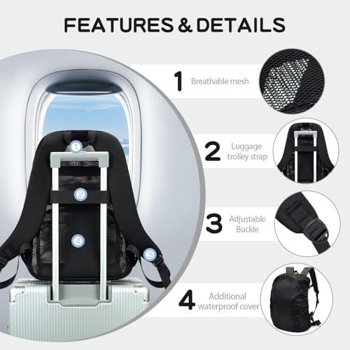 Image of Heavy Duty Mesh Backpack with Rain Cover For Stadium Event,16in Net Bookbag | Black See Through Net Backpack Semi-Transparent Large Lightweight Breathable for School Work Swimming Beach Fitness Sport