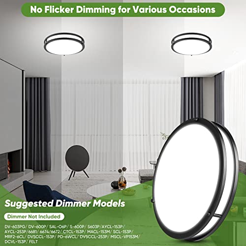 Tobusa 36W 3600Lm Super Bright Led Ceiling Light Fixtures, Modern Black Flush Mount Ceiling Lights Daylight White 5000K, 13 Inch Dimmable Ceiling Lamps For Kitchen Bathroom Hallway Bedroom, 2 Packs #TOP1