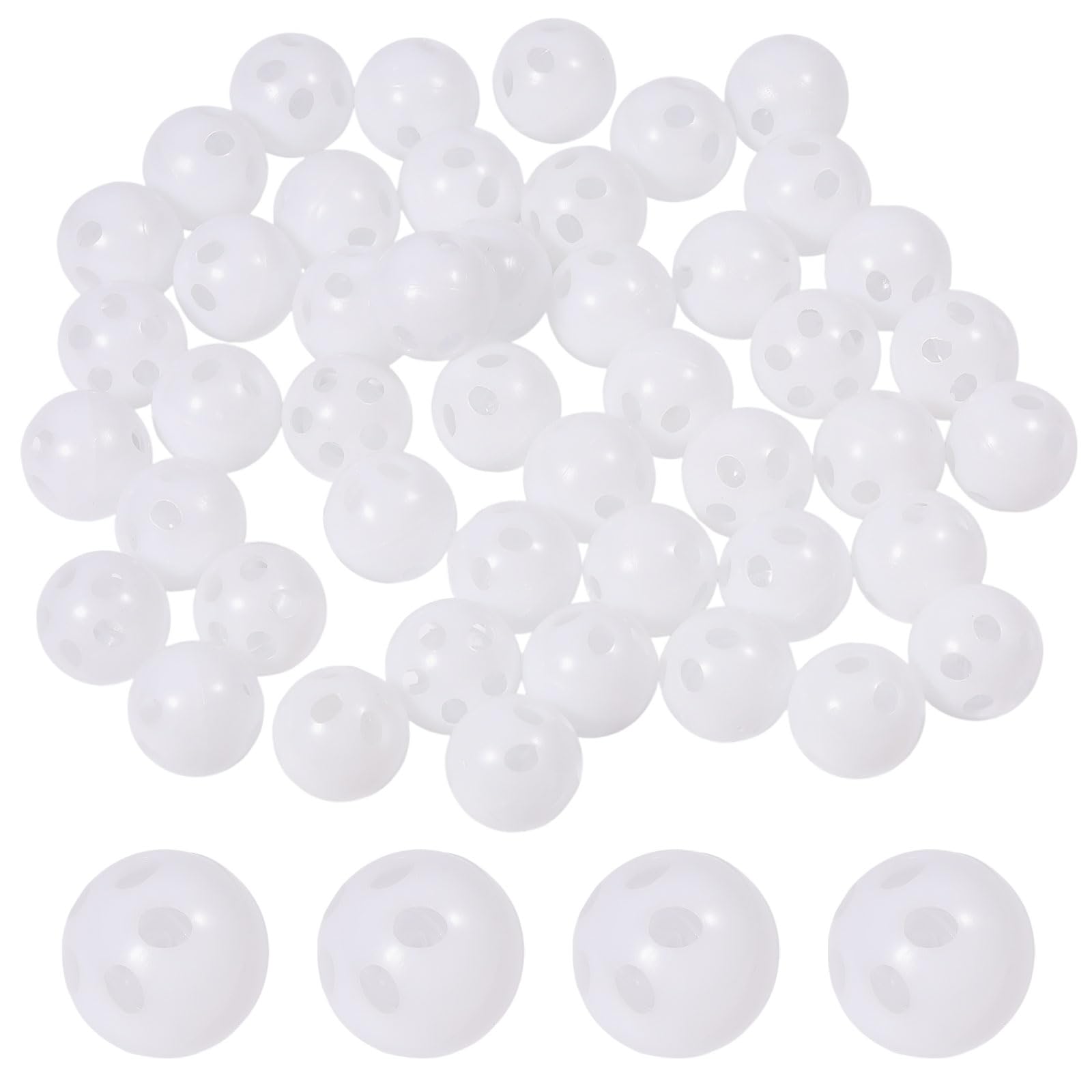 FREEBLOSS 60pcs Rattle Balls Inserts White Noise Maker Inserts for Animal Puppet Toy Rattle Box Repair 0.95"
