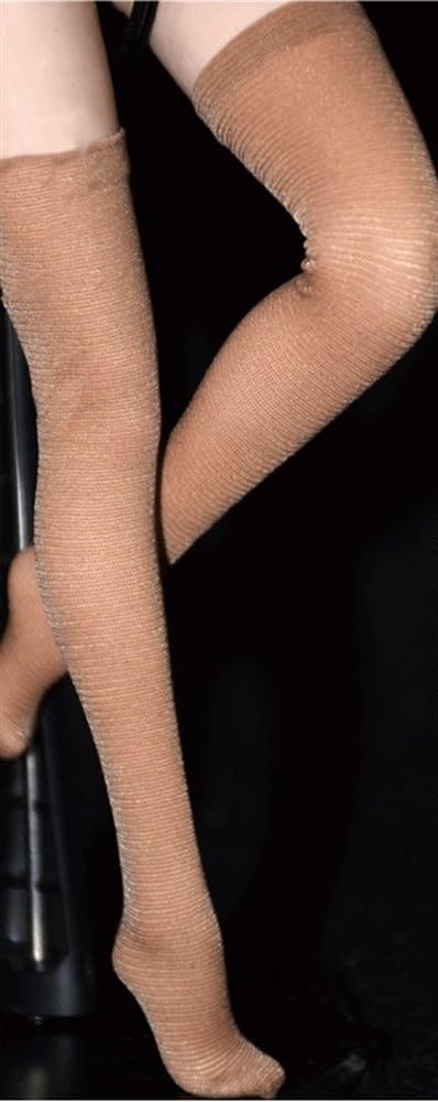 Collants hauts pour figurine 1/6 chaussettes longues poupée marron 30cm