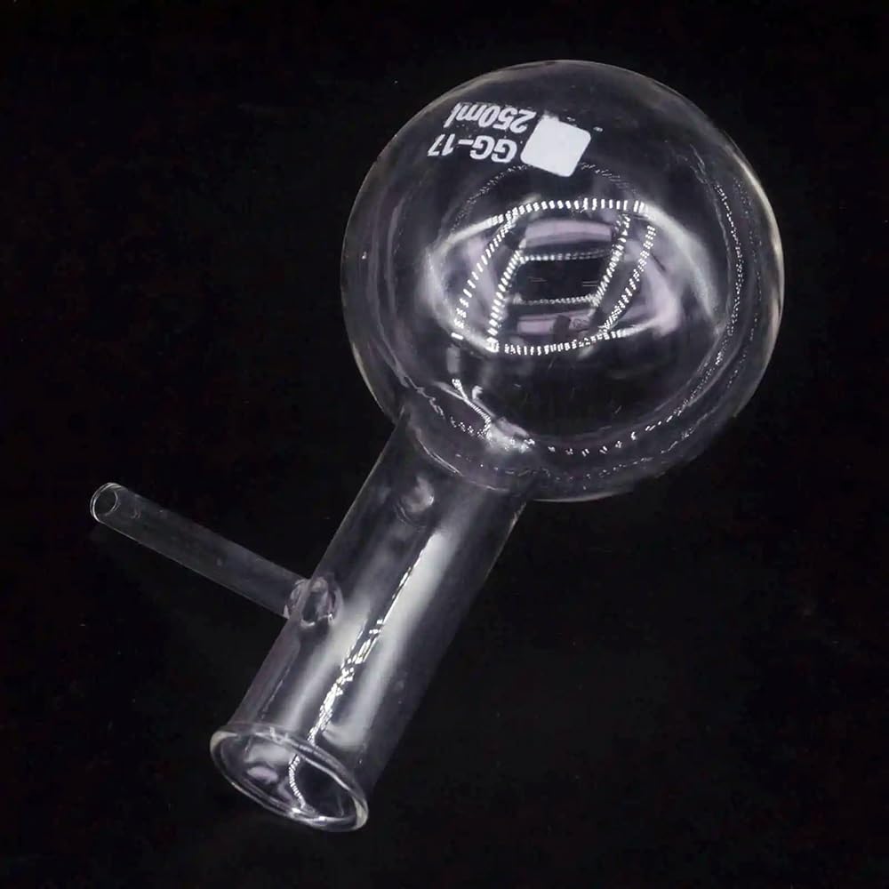 Matraz de destilación de vidrio de borosilicato fondo redondo brazo lateral 250 ml