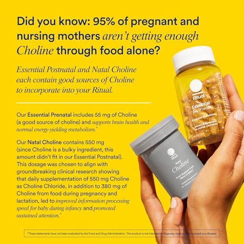Image of Ritual Postnatal Multivitamin for Women - Key Essential Vitamins and Minerals to Support Mom and Baby Postpartum and Throughout Lactation* - Choline, Omega-3 DHA - Mint - 60 Capsules - 30 Servings