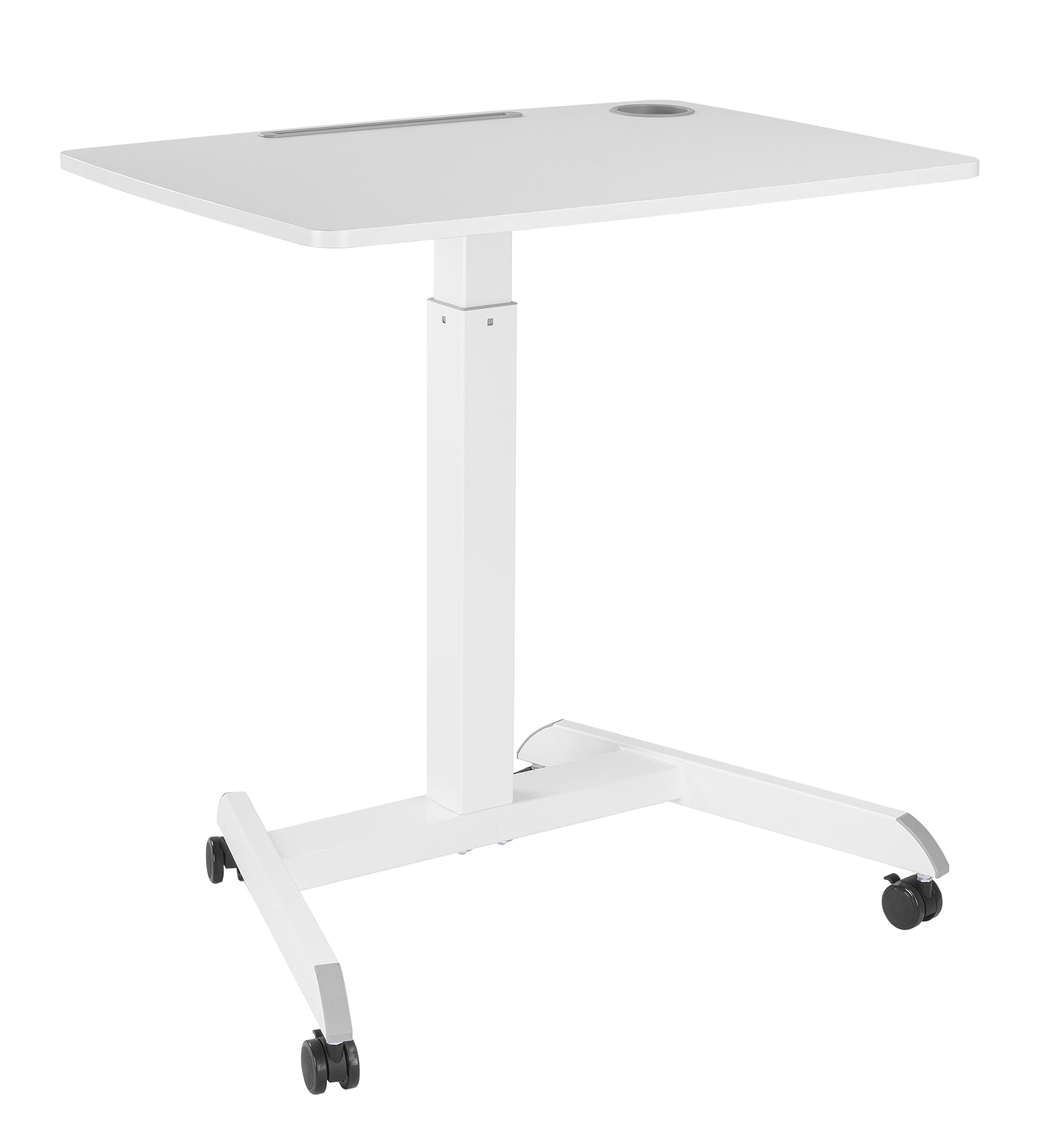 ErgoYou Plastic - Pneumatic Height Adjustable Laptop Table - With Castor Wheels & Levelers - Height Range 29.8 To 44.3 In - Table Top Size 22 X 31.5 In - Ergonomic Gas Lift Workstation, White (B0CFK442SV) Amazon Price History, Amazon Price Tracker