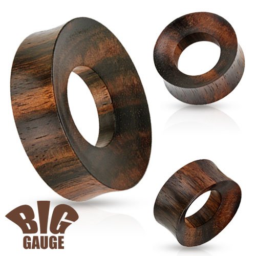 Pierced Owl - Large Rimmed Organic Wood Saddle Fit Tunnel Plug Gauges, Sold As Pair2
