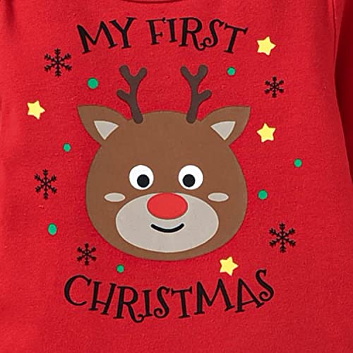 Aalizzwell Infant Baby Boys Girls First Christmas Outfits Reindeer Bodysuit Xmas Clothes Set Red My, 12-18 Months #TOP2