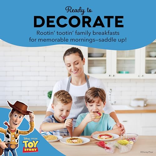 Image of Disney Dash MultiMaker Mini System Removable Plate Set - Ceramic Coating Replacement Plates for Waffle Breakfast - Waffle Maker Not Included - 4-Inch - 2-Pack - Toy Story Woody & Jessie