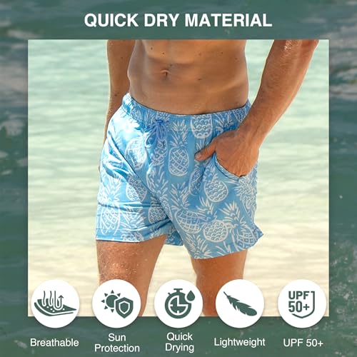 Kanu Surf Men's Adventure Swim Trunks with Compression Liner 5-inch Inseam Quick Dry Stretch Bathing Suit2