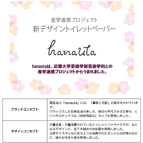 西日本衛材 hanauta うたうさくらの香り ダブル トイレットペーパー 107mm×25m (12ロール) の商品画像 3