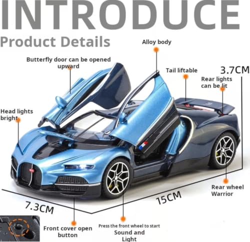 Image of Bugatti Tourbillon V16 1:32 Scale Die Cast Metal Car, Bugatti Car with Pull Back Action, Openable Doors. (Colour as per Stock)