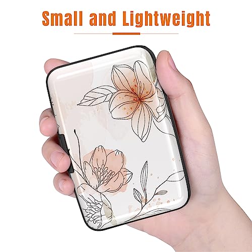 Image of Rimilak Aluminuml Credit Card Holder, Mini Credit Card Wallet RFID Blocking Slim Metal Hard Case for Women Men, Beauty Flower