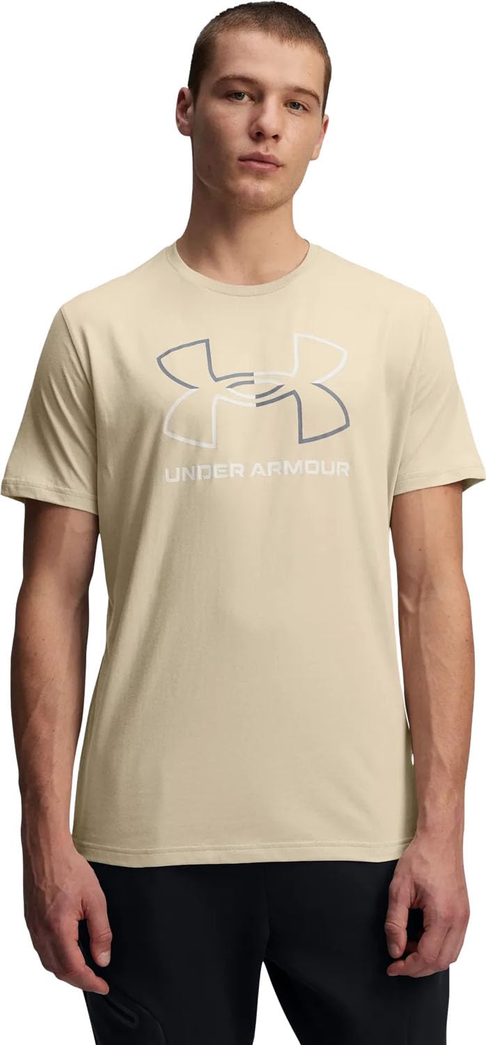 Under Armour Mens Global Foundation Short Sleeve T Shirt, (289) Khaki Base/Titan Gray/Titan Gray, XXL