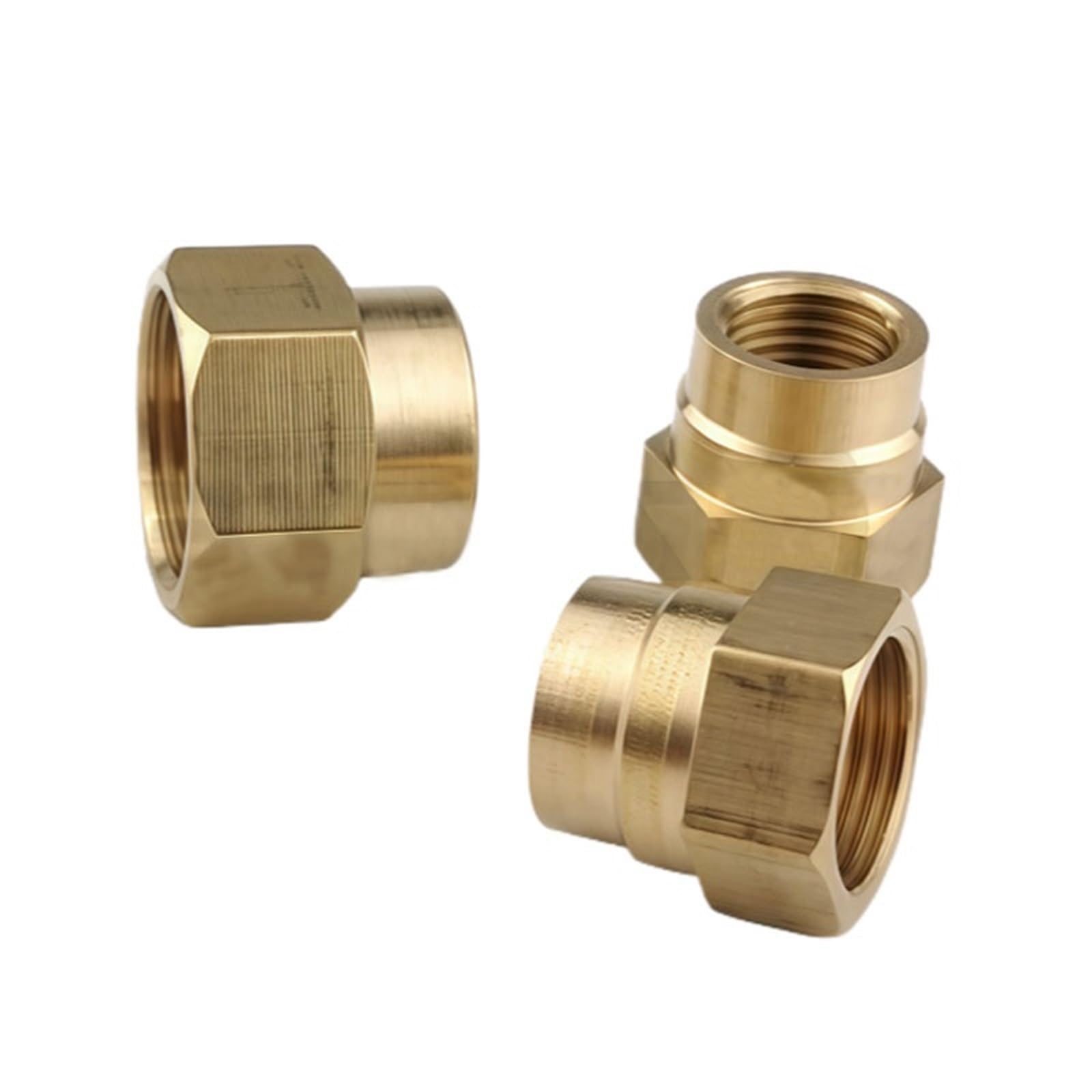 10 Stück Messing-Rohrverschraubung, Sechskant-Kupplung, Innengewinde BSP 1/8 Zoll, 1/4, 3/8, 1/2, 3/4, Schnellanschluss for Wasser, Kraftstoff, Gas Für Sanitärinstallationen