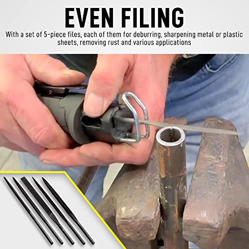 Berkling Tools BT-SAW-001-002 7102 Compact Low Vibration Air Saw/Air File With 8 Pcs Blade Kit (3 Bi-Metal Saw Blades 18T 24T 32T And 5 Files) Multi-Function Pneumatic Reciprocating Body Saw Air Powered Mini Tool thumb #3