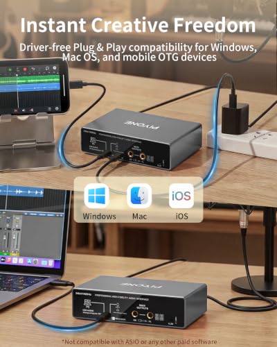 Image of Audio Interface, 2X2 24-bit /192kHz Interface for High-Fidelity, Studio Quality PC /Mac /iOS Recording, XLR /TRS Combo Input, Monitor Mix /Loopback Function, One-cable Setup(Alloy Grey)
