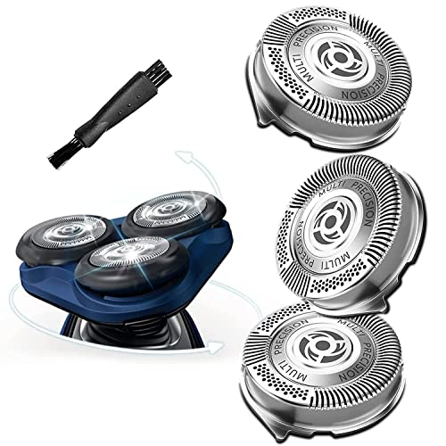SH50 Replacement Heads for Philips Norelco Electric Shavers Replacement Blades for Series 5000 (S5xxx) AquaTouch (S5xxx),PowerTouch (PT8xx, PT7xx),OEM Upgrade SH50/52 Shaving Heads 3Pack with Brush