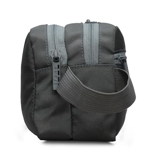 Image of Sfane Portable Travel kit, Travel Pouch for Men & Women Makeup Pouch, Travel Essentials Travel Organizer Toiletry kit Bag for Men, Travel Kit for Toiletries, Wash Bag - Black (Grey)