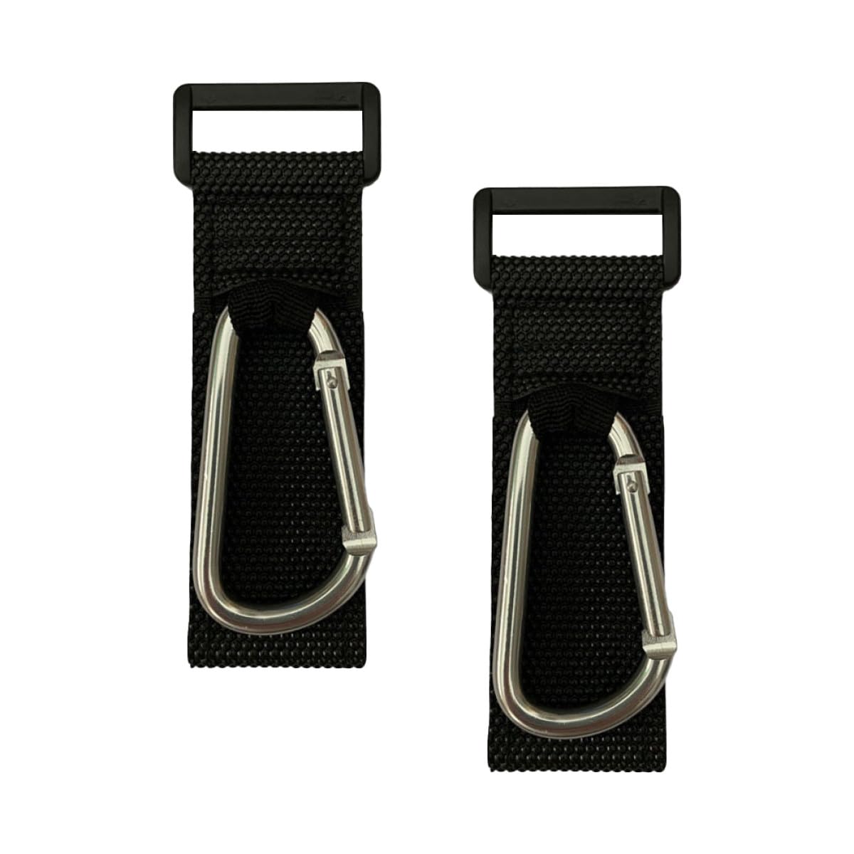 2pcs D-Shaped Stroller Hooks and Diaper Bags Holder, Silver Non-Locking Metal Hanging Clips for Pushchair and Car Seat Organizer
