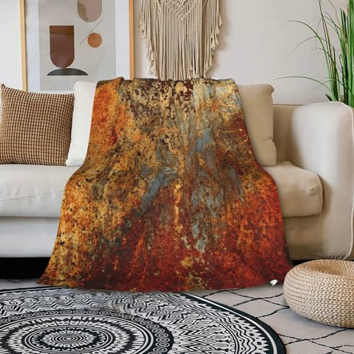 HGOD DESIGNS Brown Rust Colorful Metal Rusty Steel Iron Structure Throw Soft Warm Lightweight Blanket for Women Birthday Christmas, Home Living Room Decor Black 100x130cm - Cosy Home Interiors HGOD DESIGNS Brown Rust Colorful Metal Rusty Steel Iron Structure Throw Soft Warm Lightweight Blanket for Women Birthday Christmas, Home Living Room Decor Black 100x130cm - Image 3