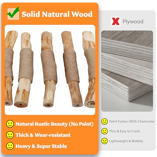 Árbol para gatos moderno de madera sólida resistente miniatura 6