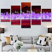 SIGNWIN 5 Panel Canvas Wall Art Modern Art Beach Coastal Multicolor Photography Relax/Calm Tropical for Home Decorations Ready to Hang - 60