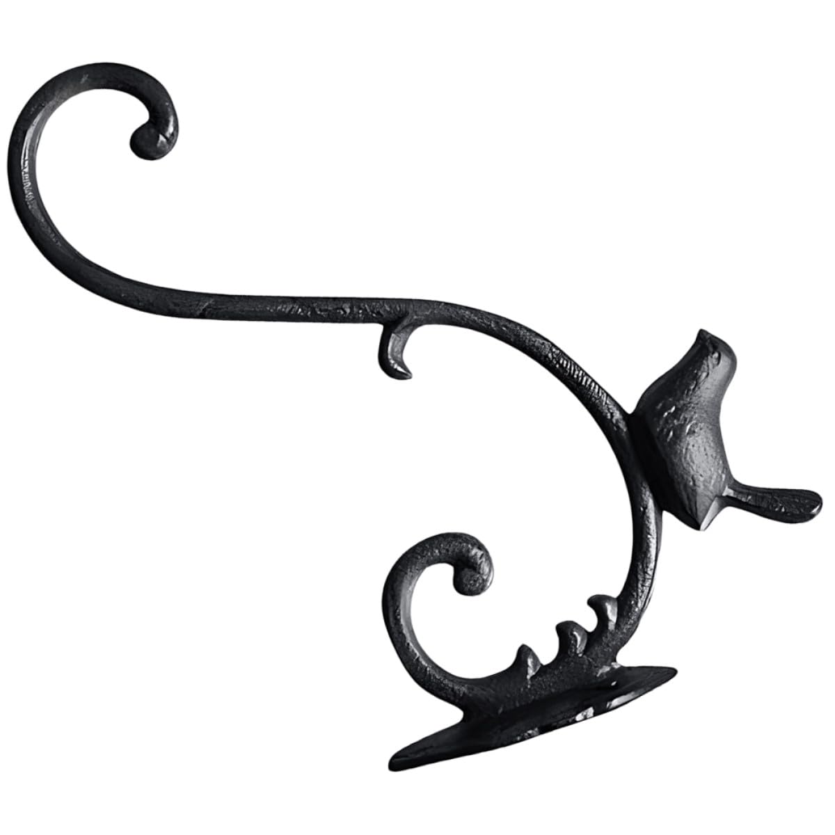 Ciieeo Crochet Support Stable en Fer Noir de Jardinière Mural Suspendre Grosse Capacité et Mangeoire à Oiseaux pour Balcon et Mur Extérieur