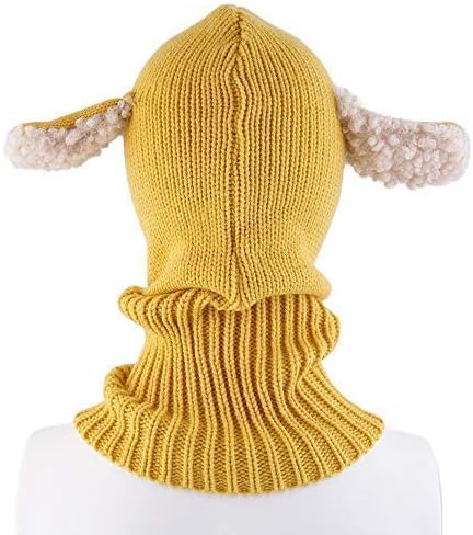Scarf Woolen Earflap Hood Warm Skull Knit Caps,Crochet Earflap Pilot Hats Beanie Cap for Toddlers Baby Girls and Boys - Image 4