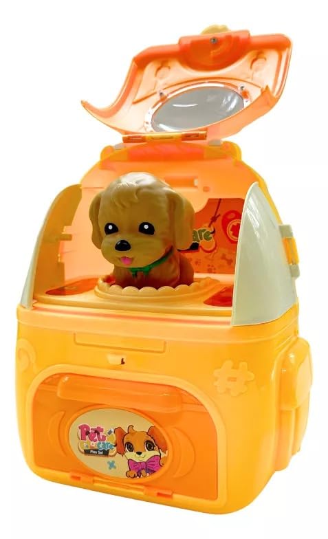 Mochila Veterinaria Infantil Pet Shop Kit Médico (Amarela)