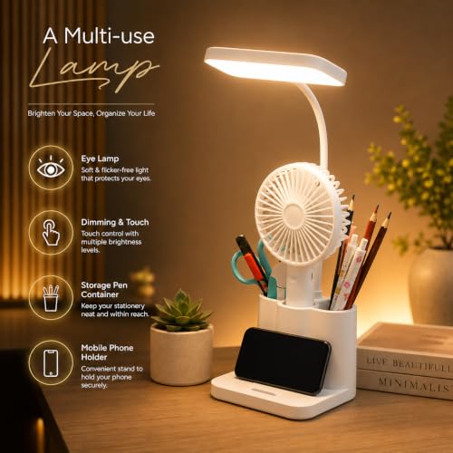 One94Store 3-in-1 LED Desk Lamp, White - Image 3