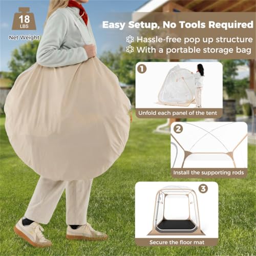 Carpa pop-up transparente 7x7 ft para deportes y camping miniatura 5