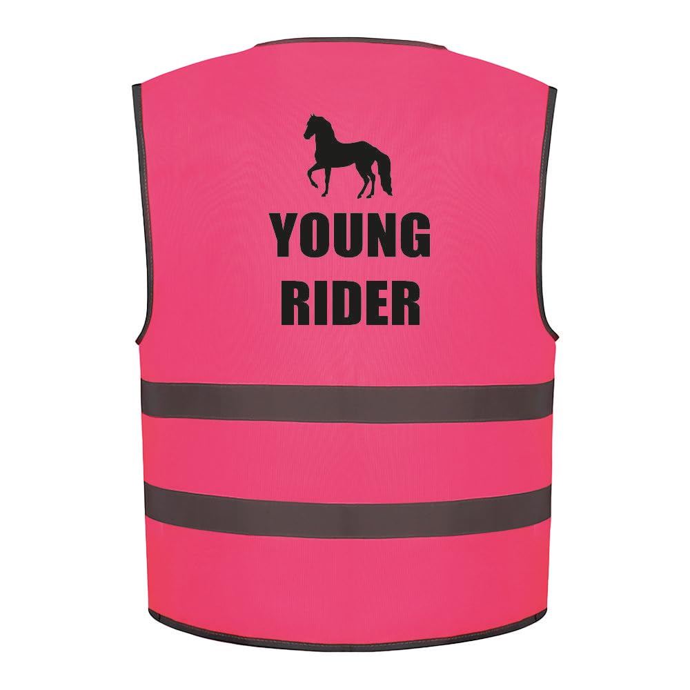Brook Hi Vis Young Rider and Horse Kids Hi Vis Vest Children's High Visibility Reflective Safety Waistcoat Horse Rider Riding, Add child's name to the front, Personalised
