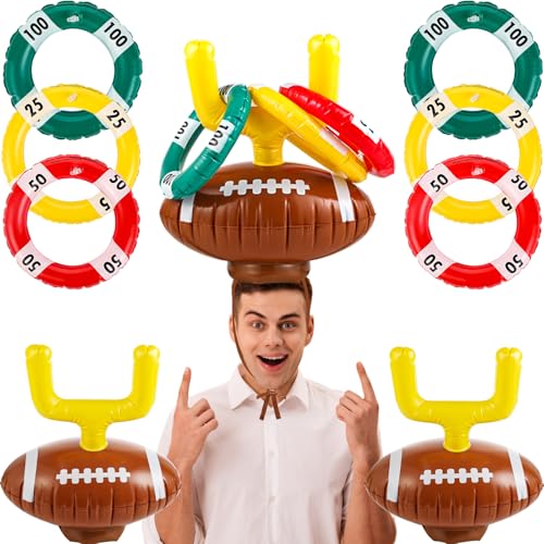 2 Set Football Goal Post Ring Toss Game Inflatable Ring