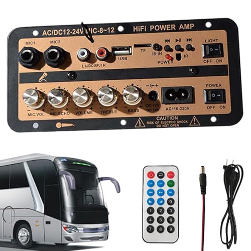 Carte d'amplificateur audio automobile stéréo 12V et 24V à affichage numérique