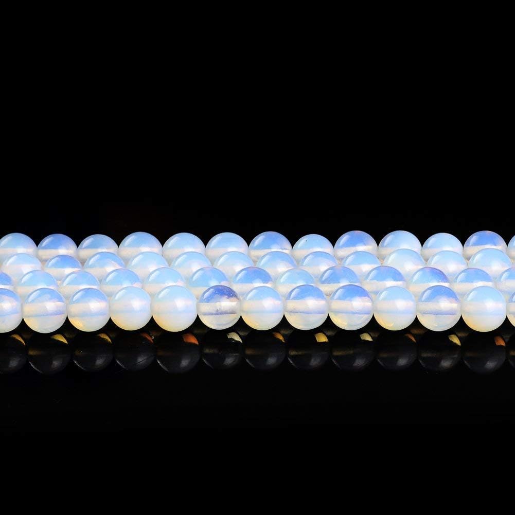 8mm Round Opalite Beads for Jewelry Making 46pcs/Strand Loose Beads for Bracelets 8mm White